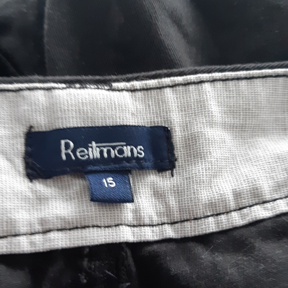 🍉 Reitmans women's short size 15 GUC black 100% cotton breathable no stretch - Picture 10 of 12